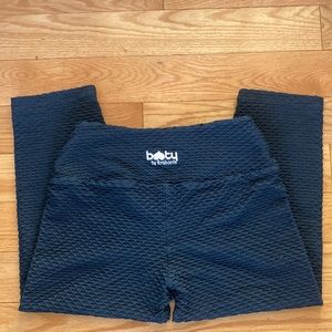Booty by Brabants Cropped Croco Skin Leggings Midnight Navy Blue